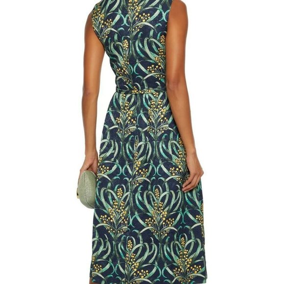 $2,690 NEW OSCAR DE LA RENTA EXCL SILK LINED LEAF JAQUARD MIDI RUNW DRESS US XL - Picture 7 of 9